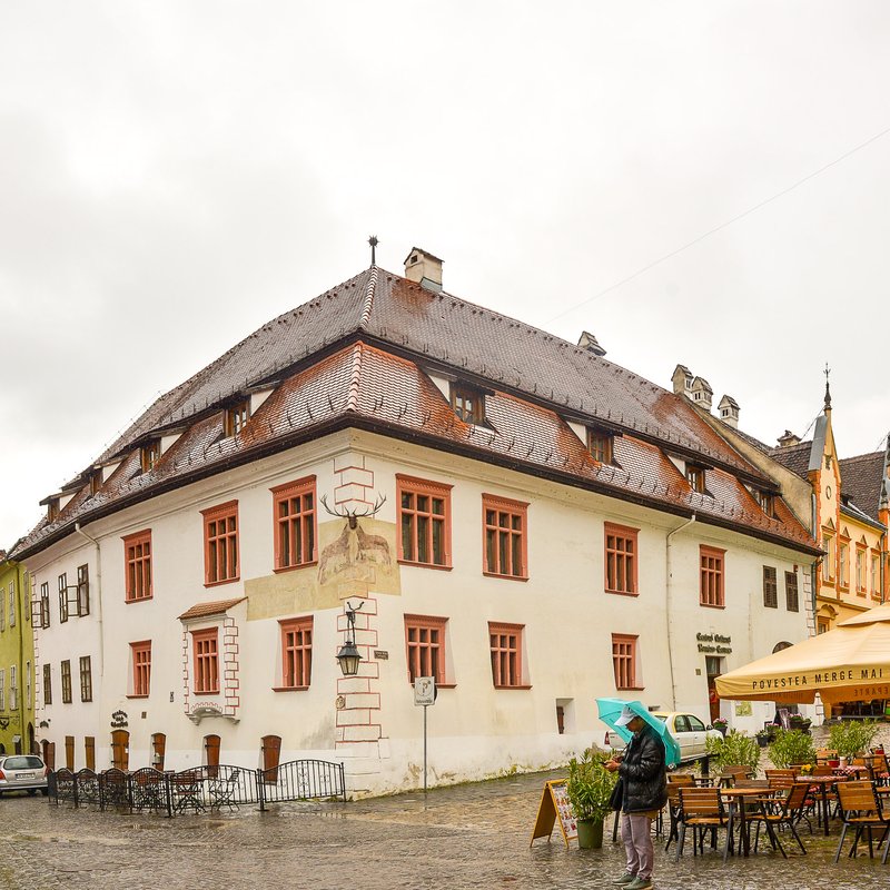 An der Holztreppe Sighișoara