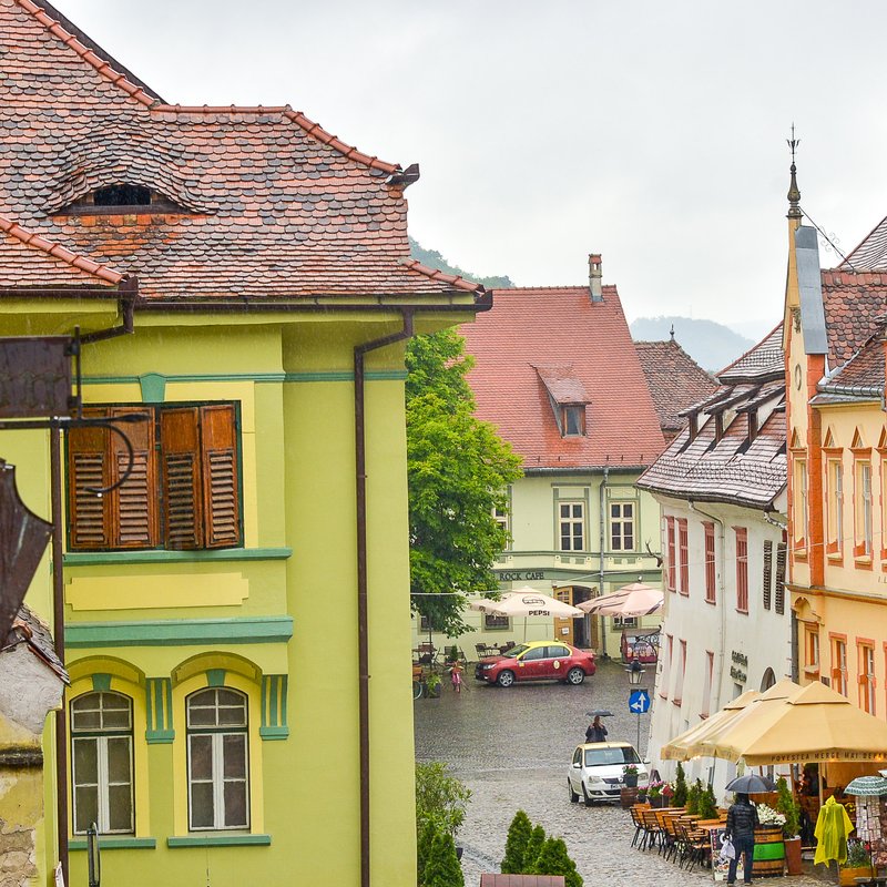 An der Holztreppe Sighișoara